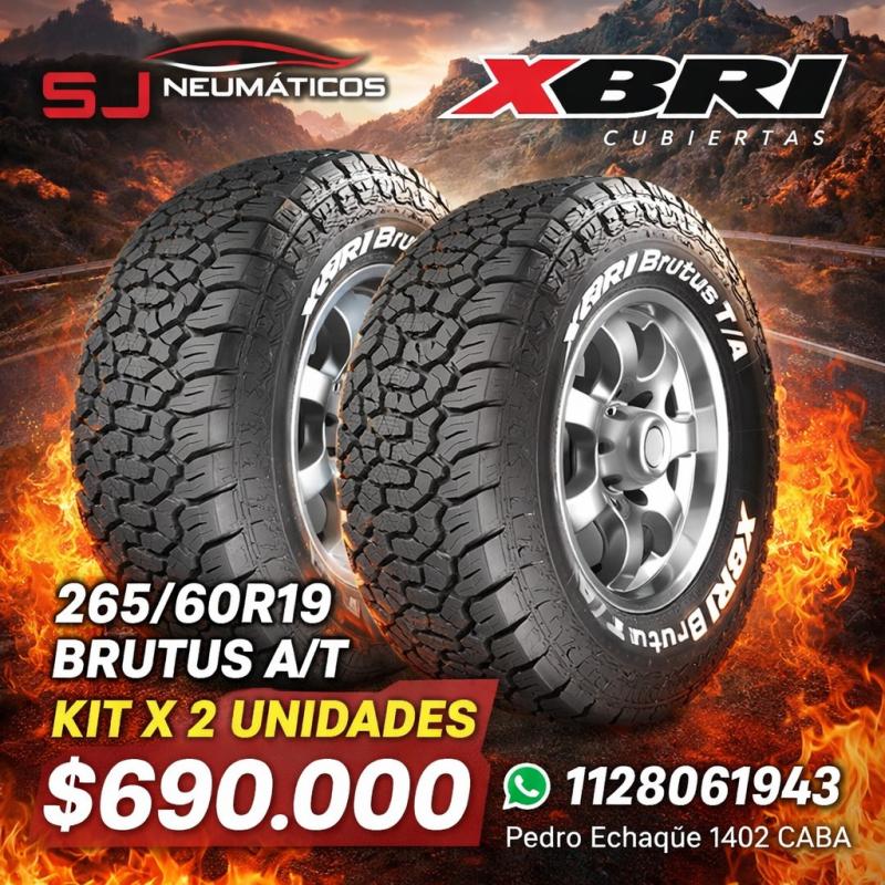 KIT X 2 UNIDADES DE NEUMATICOS 265/60R19 XBRI BRUTUS A/T