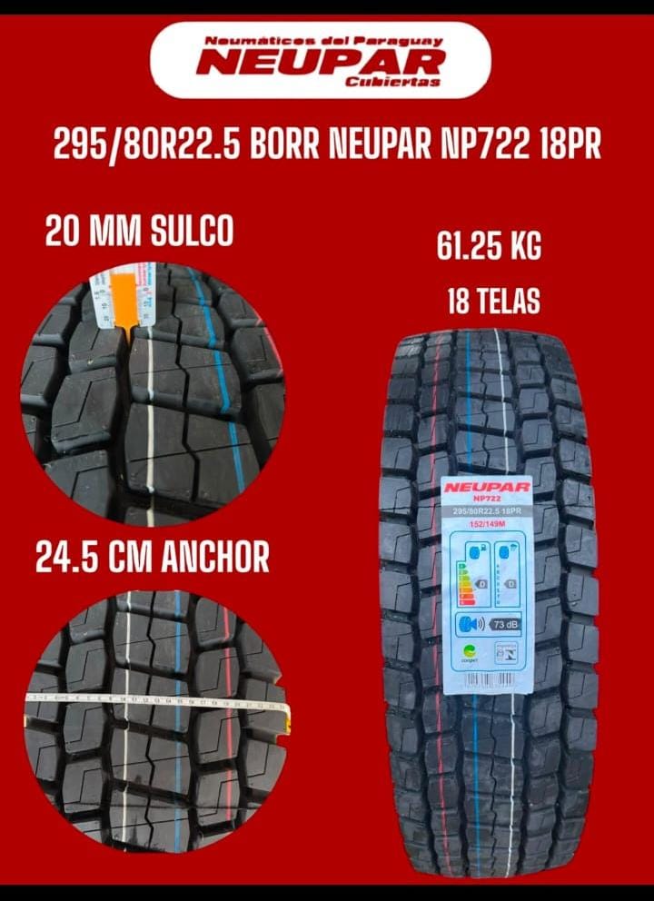 295/80R22.5 NEUPAR NP722 18PR TACO PREMIUM
