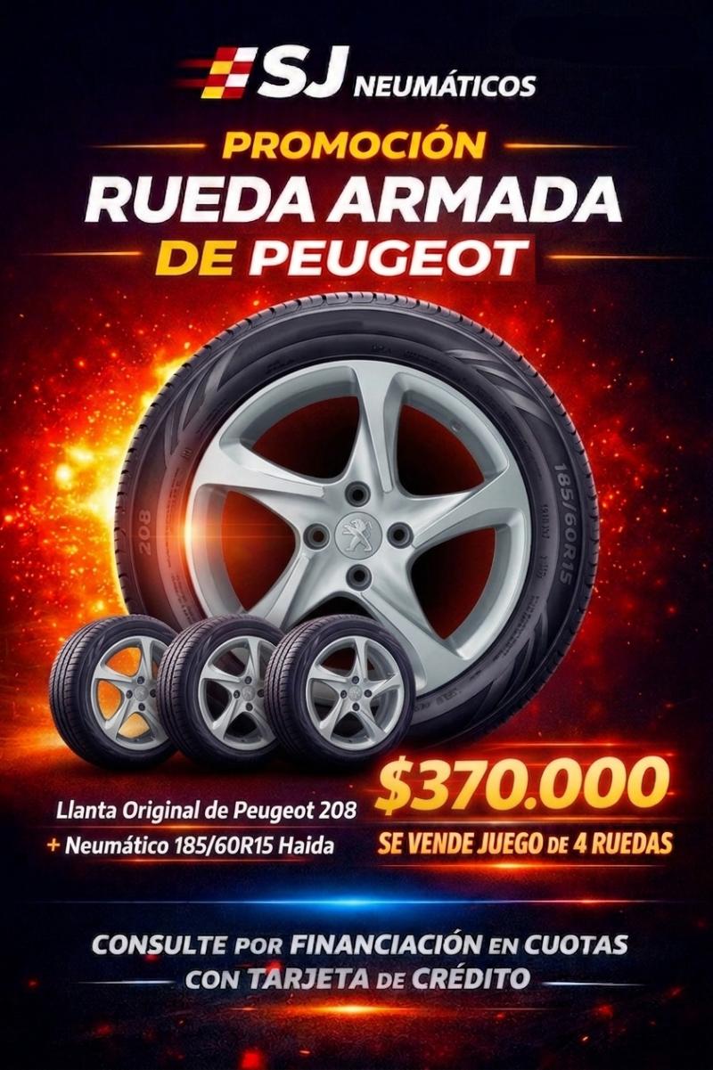 Rueda Armada de Peugeot Llanta 15" Azote Orig + 185/60R15 Haida