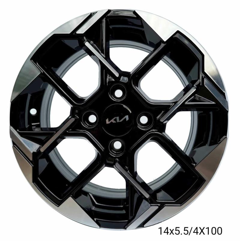 Juego Llantas Kia 14x5.5 Diamantado y Negro