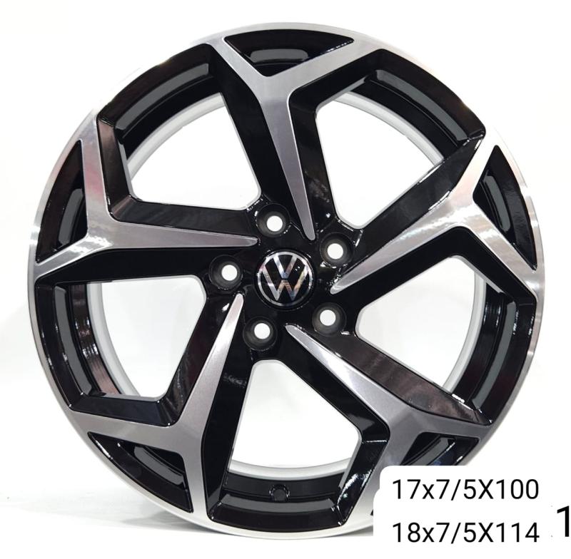 LLANTA 17" VW 5X100 DIAMANTADA Y NEGRO