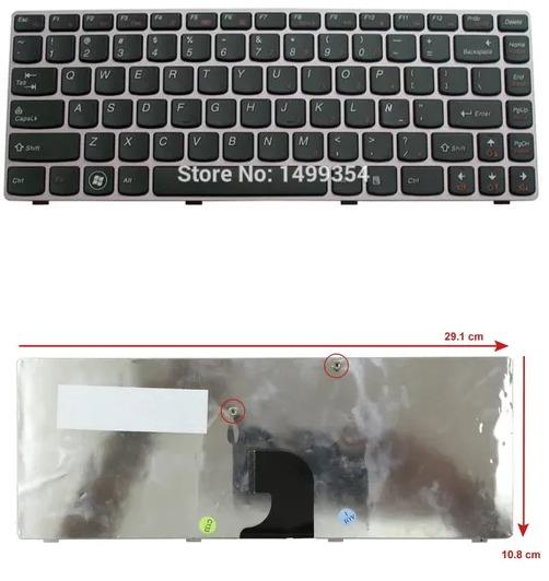 Teclado Lenovo Z360 marco rosa Negro Español