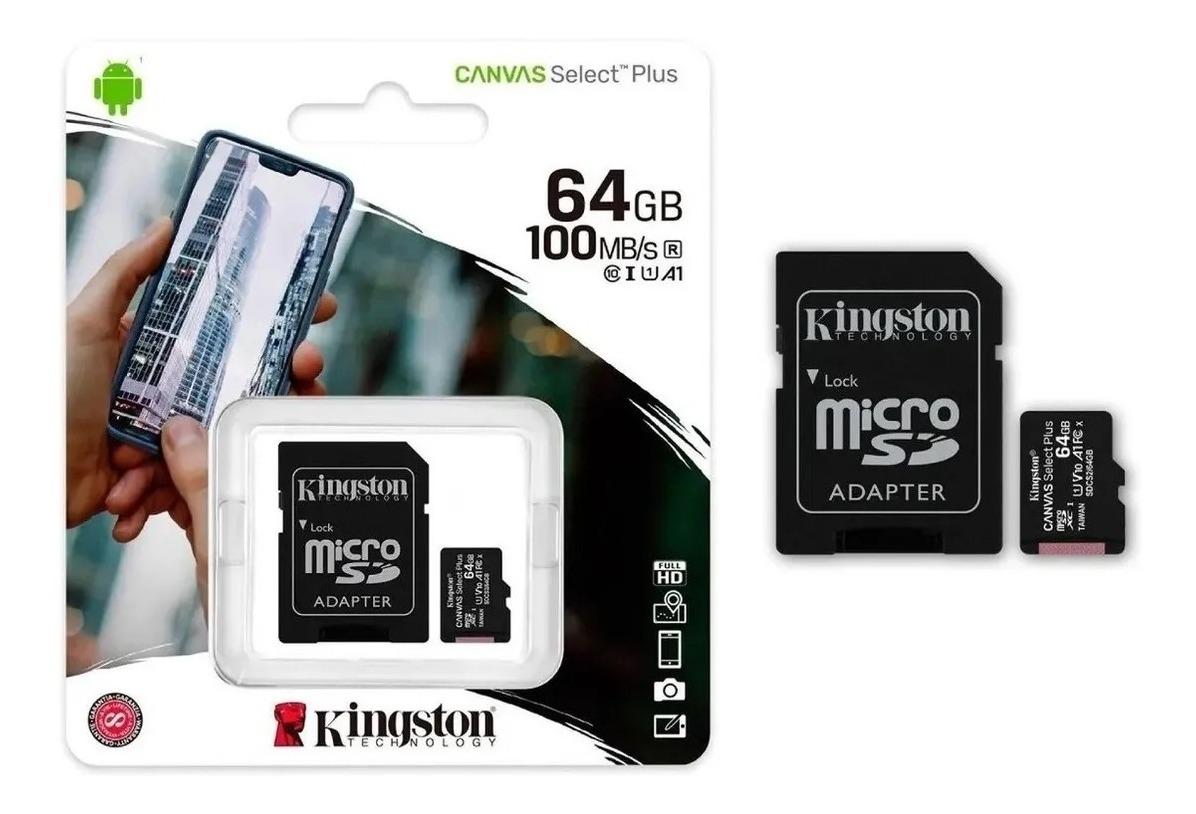 MEMORIA MICRO SD KINGSTON 64GB CLASE 10UHS 100MB/S CANVAS