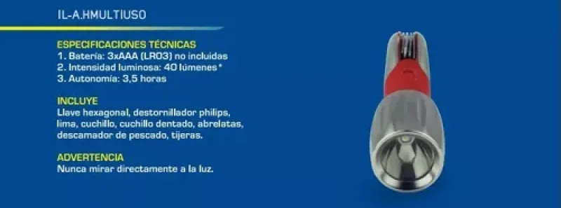 Linterna Led Con Herramientas Multiuso Probattery