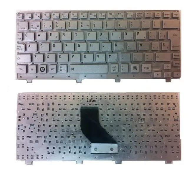 Teclado Toshiba T210 con marco Plateado Español