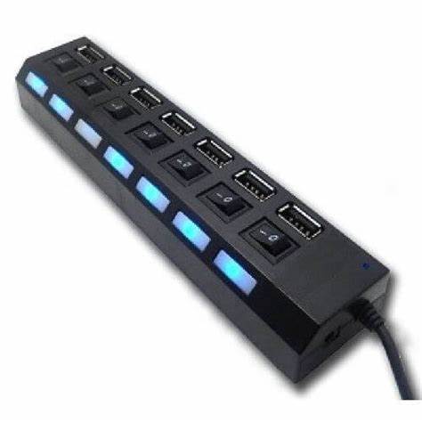 Hub 7 Puertos Usb 2.0 Interruptores Kq 4919