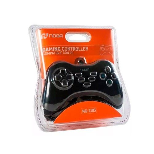 Joystick Noganet Ng-2103 Negro Para Pc Cable 1,8mts 11 Boton