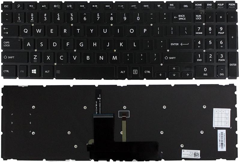 Teclado Toshiba S55-B retroiluminado sin marco Negro Inglés