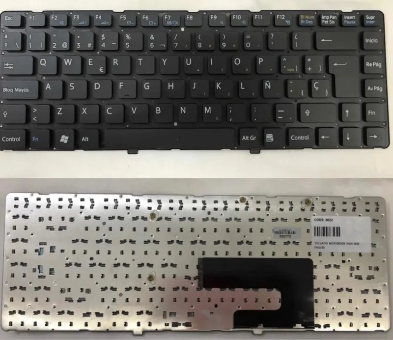Teclado Sony VGN-NW sin marco Negro Español