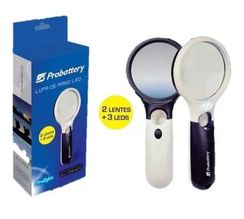 Lupa De Mano Led Doble Lente Probattery