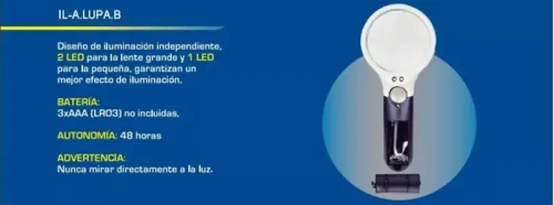 Lupa De Mano Led Doble Lente Probattery