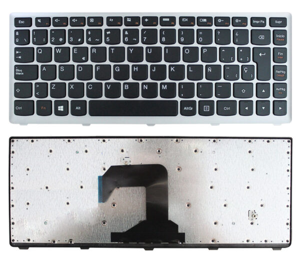 Teclado Lenovo S400 marco gris Negro Español