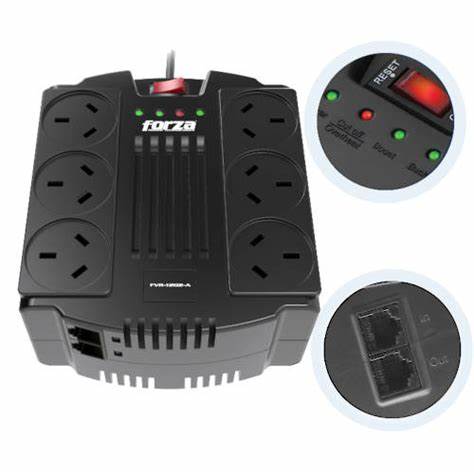 ESTABILIZADOR 6 TOMAS +2 USB