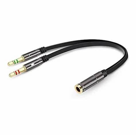 Cable mini plug salida dual audio y microfono pc