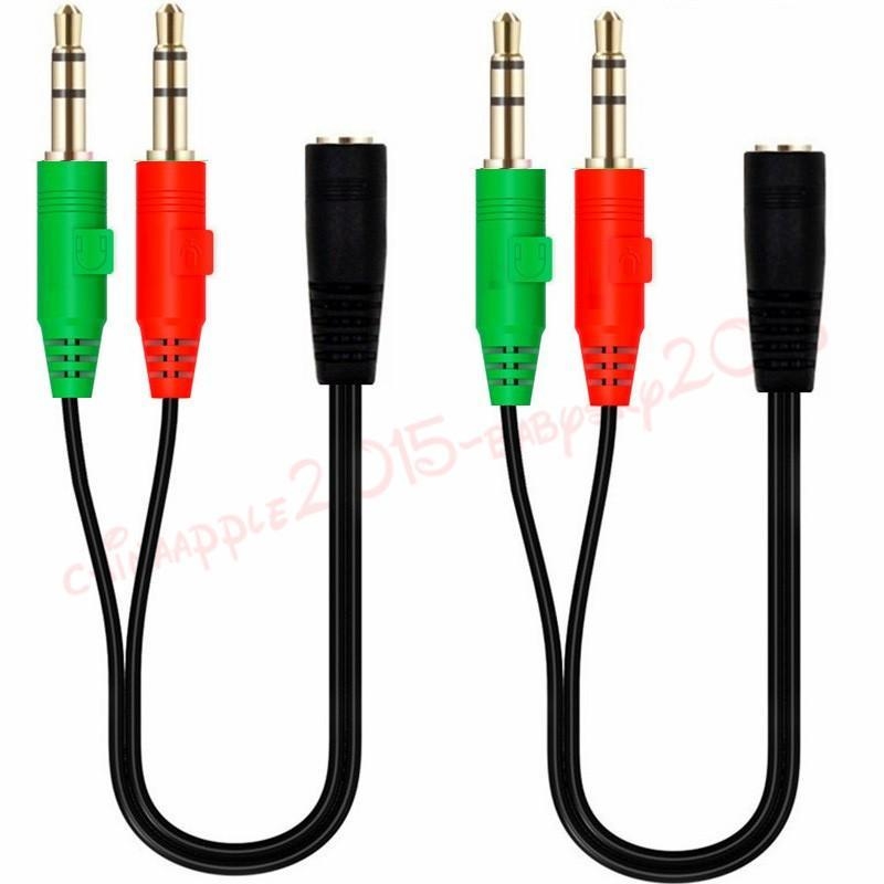 Cable mini plug salida dual audio y microfono pc