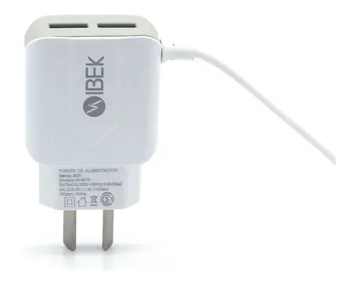 Cargador IBEK 2USB Carga Rápida