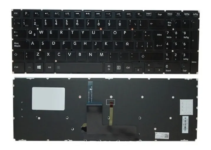 Teclado Toshiba S55-B retroiluminado sin marco Negro Español