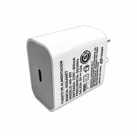 Cargador Usb Tipo C Adaptador Pared Compatible con iPhone Rapido Noga Ng359