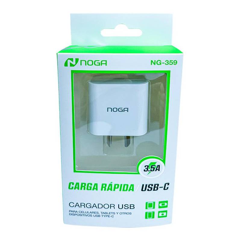 Cargador Usb Tipo C Adaptador Pared Compatible con iPhone Rapido Noga Ng359