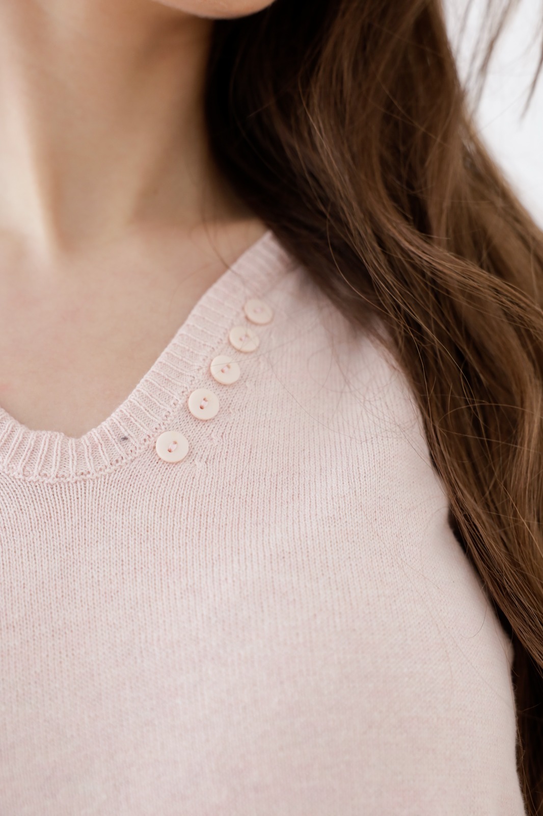 Sweater Lucia Manga Corta En V Con Botones