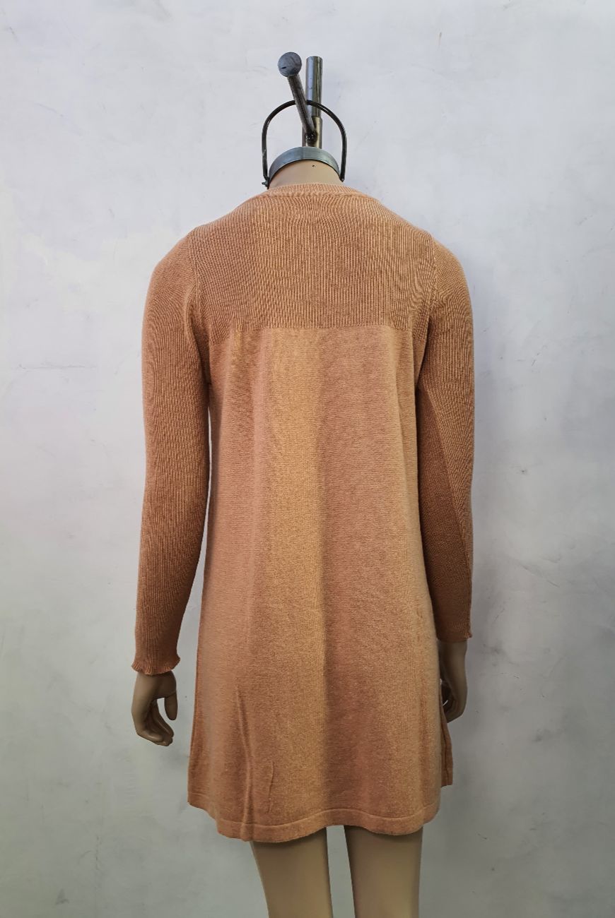 Vestido Lana Liso Combinado Con Morley