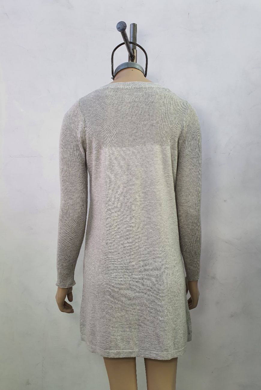 Vestido Lana Liso Combinado Con Morley