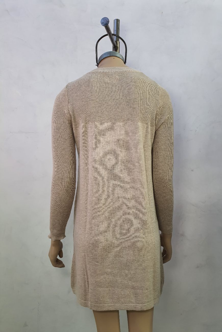 Vestido Lana Liso Combinado Con Morley