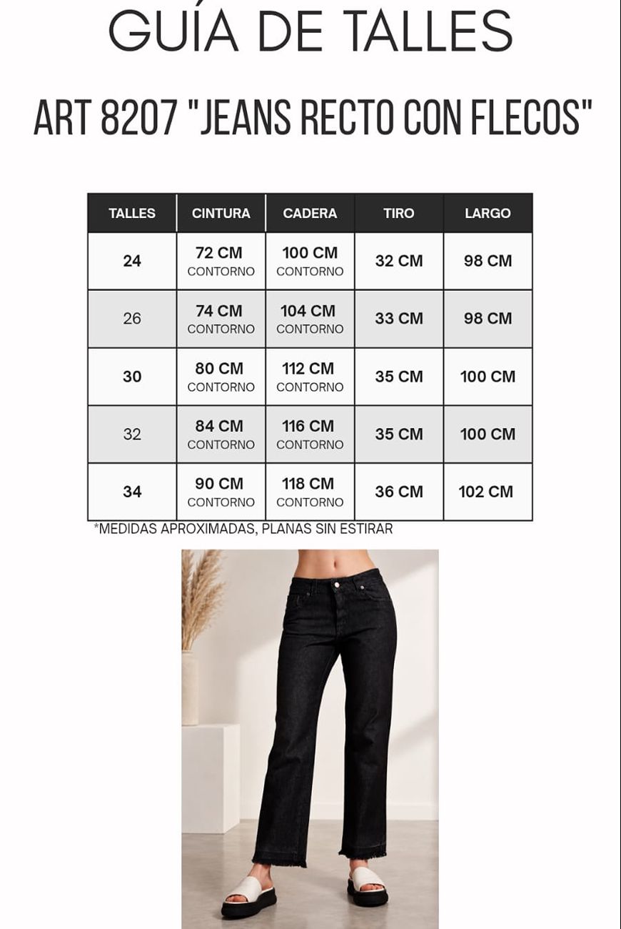 Jeans Recto Con Flecos