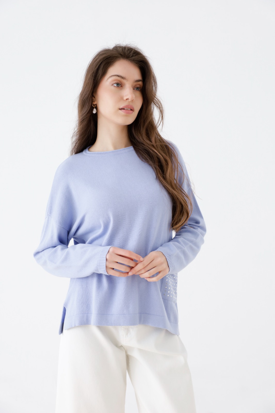 Sweater Rafaela Con Bolsillo Y Tacha