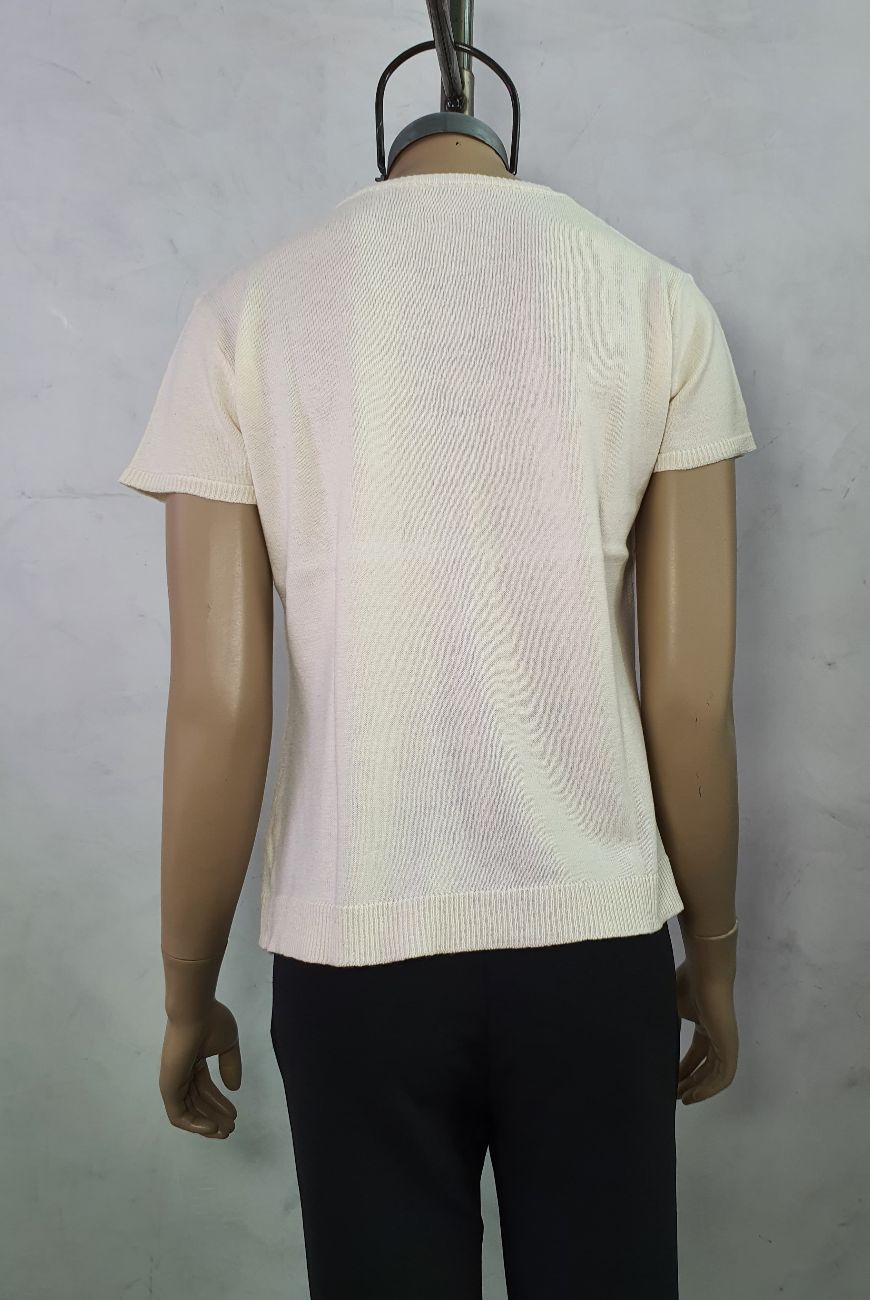 Sweater Lucia Manga Corta En V Con Botones