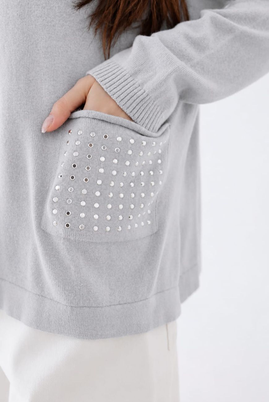 Sweater Rafaela Con Bolsillo Y Tacha