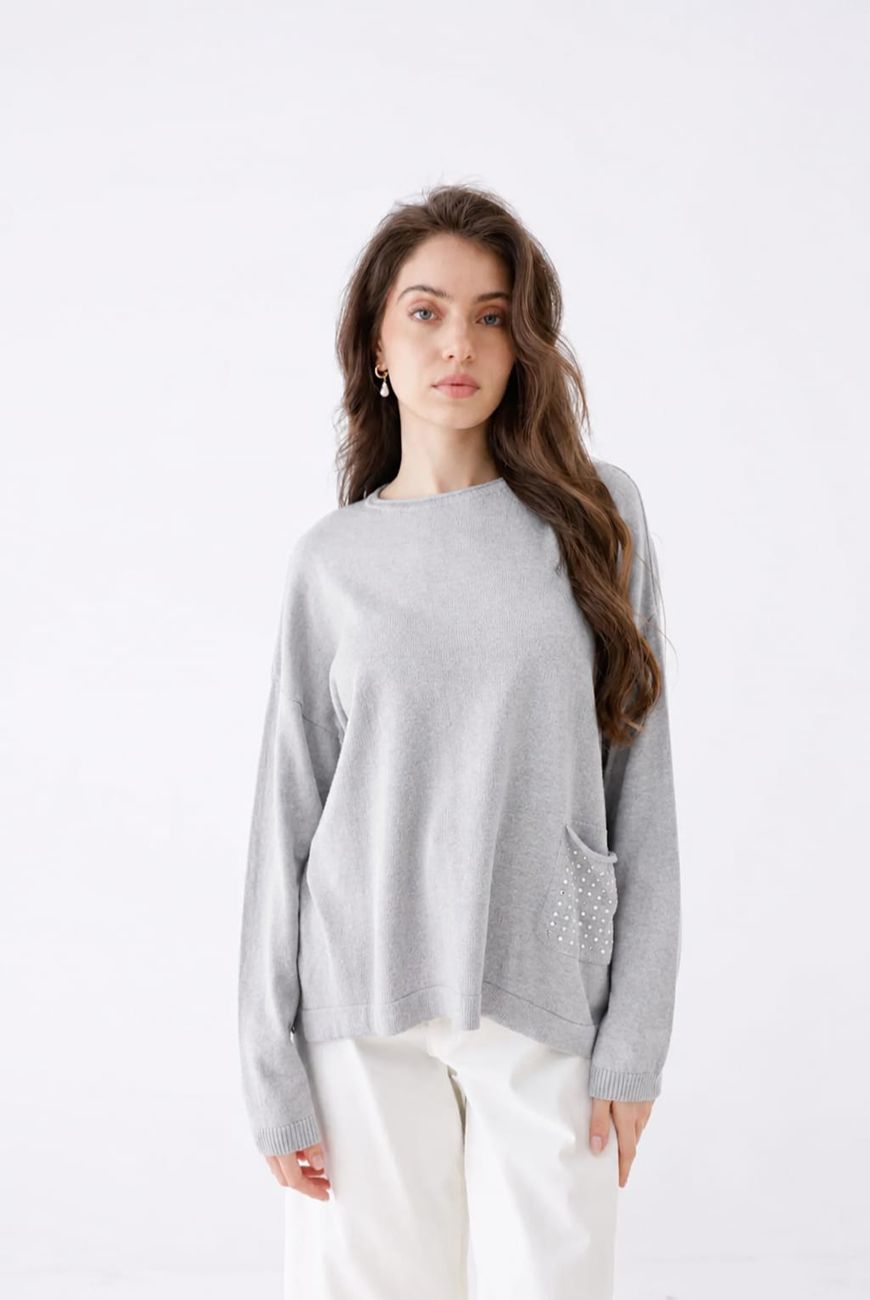 Sweater Rafaela Con Bolsillo Y Tacha