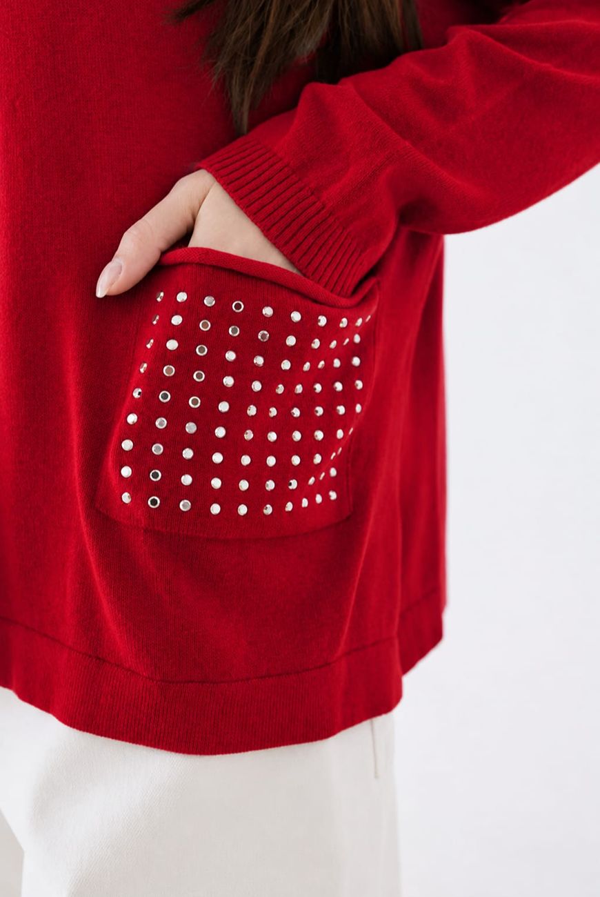 Sweater Rafaela Con Bolsillo Y Tacha