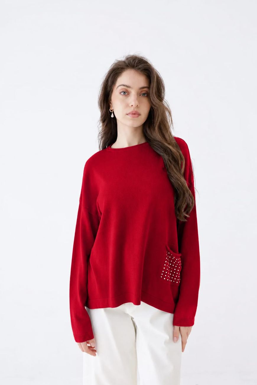 Sweater Rafaela Con Bolsillo Y Tacha