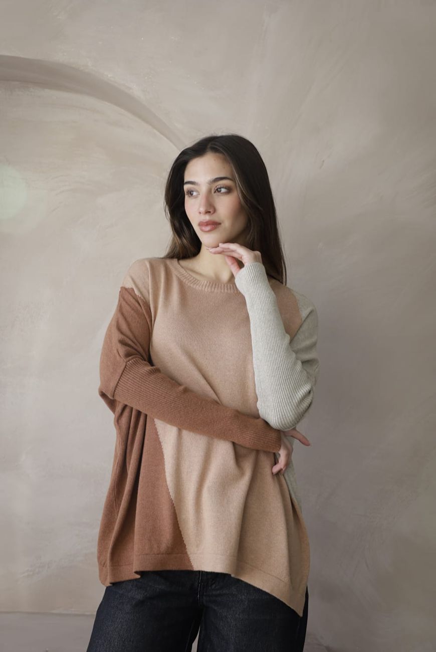 Sweater Agustina Combinado Manga Morley