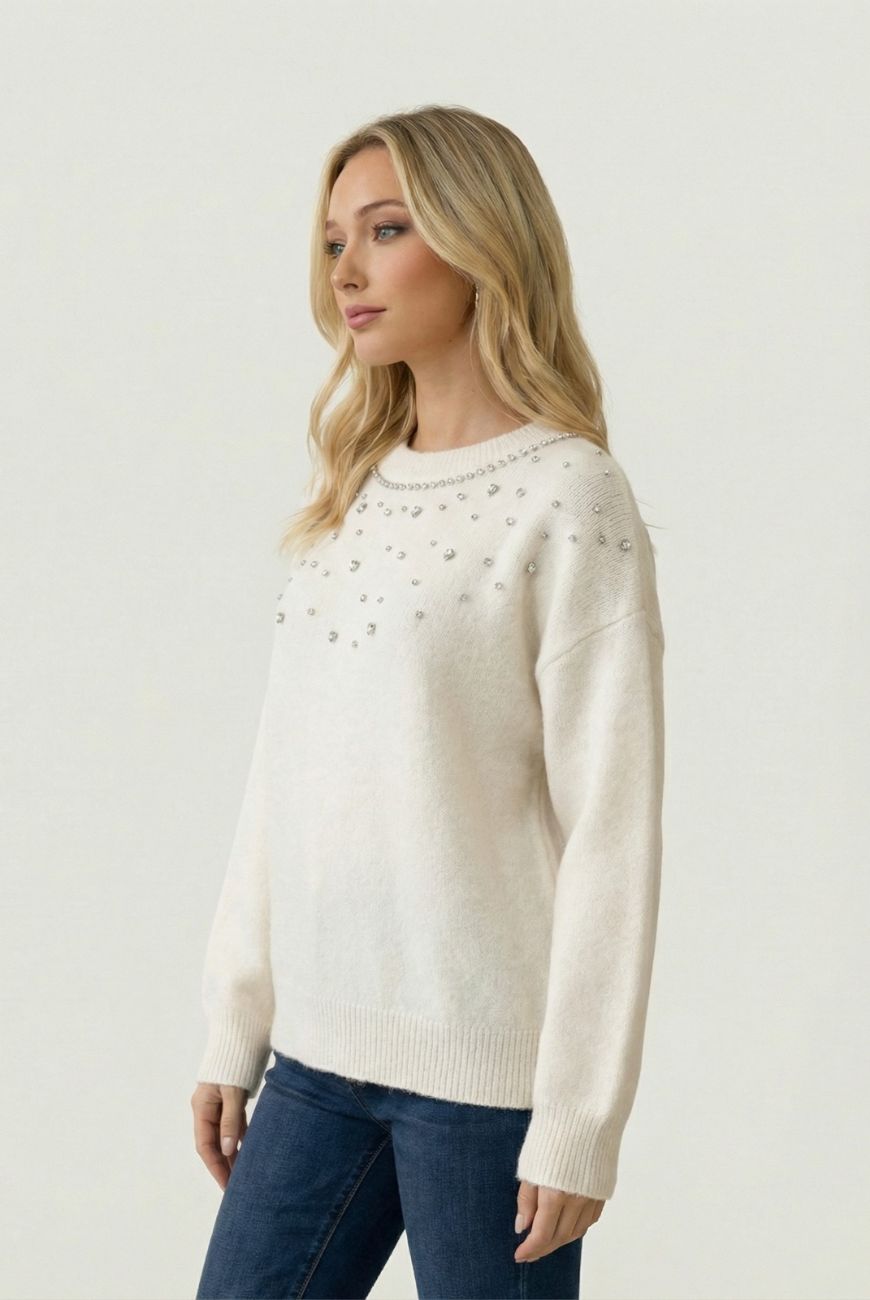 Sweater Canela Con Piedras