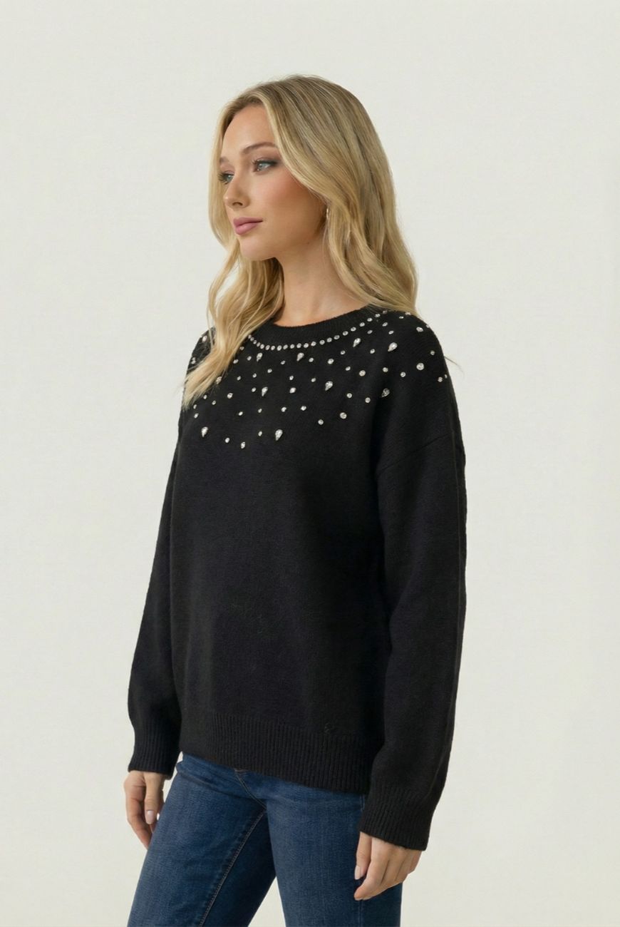 Sweater Canela Con Piedras