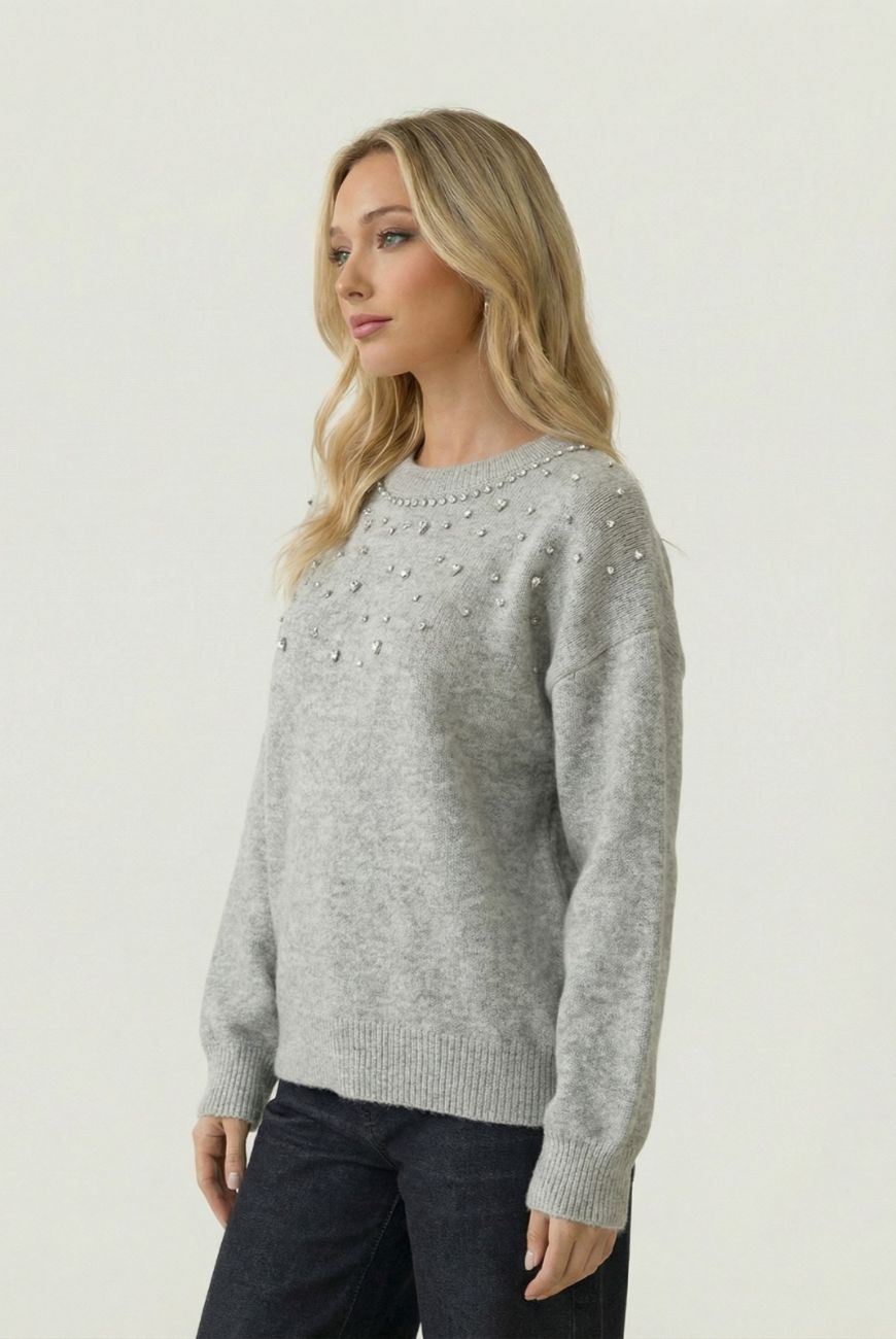 Sweater Canela Con Piedras