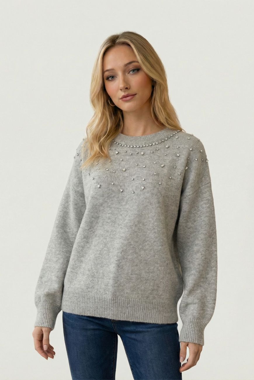 Sweater Canela Con Piedras