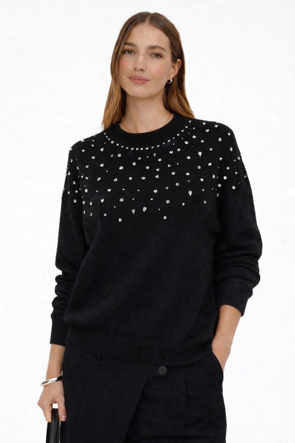 Sweater Canela Con Piedras