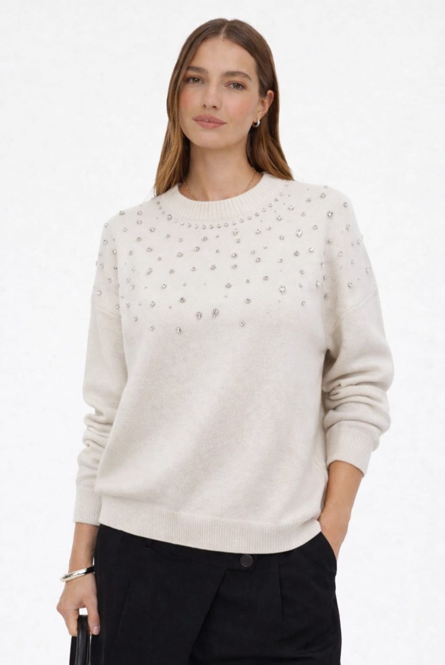 Sweater Canela Con Piedras