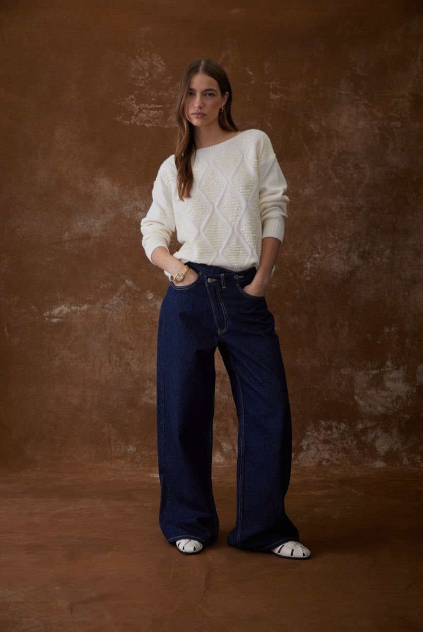 Sweater Confort Luna Con Lentejuelas