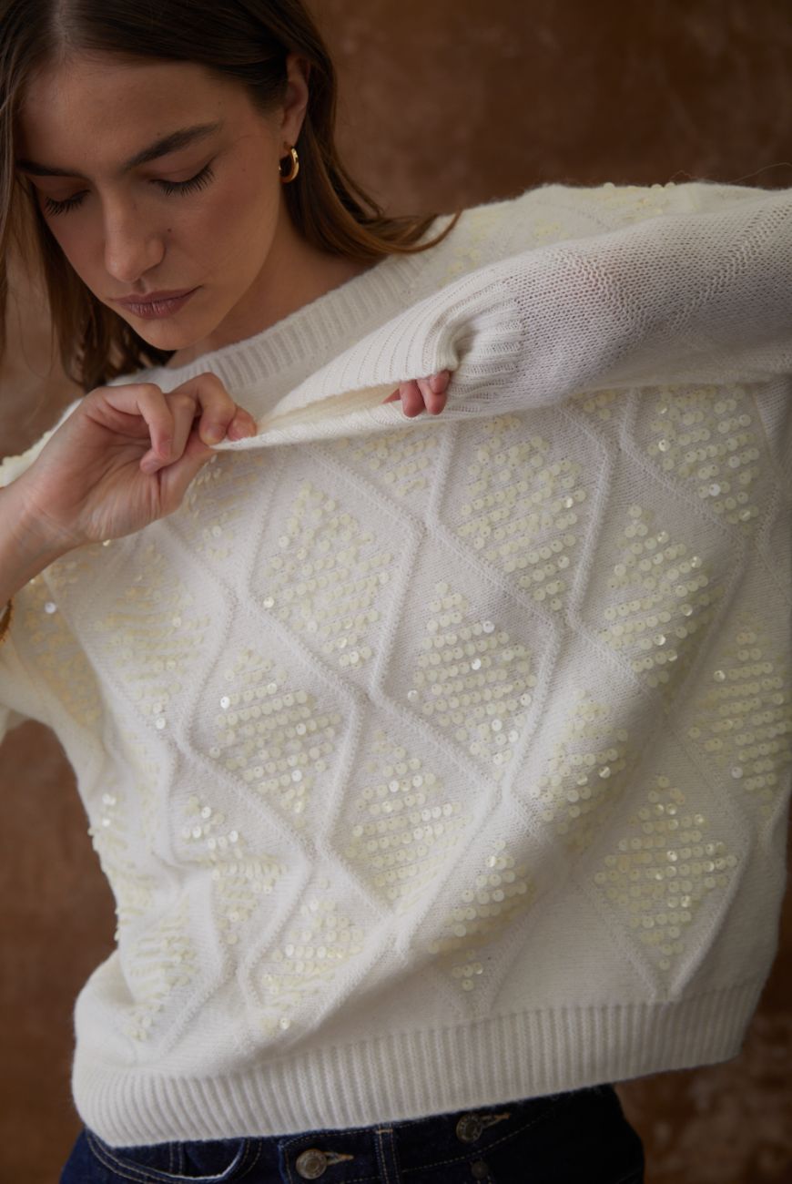 Sweater Confort Luna Con Lentejuelas