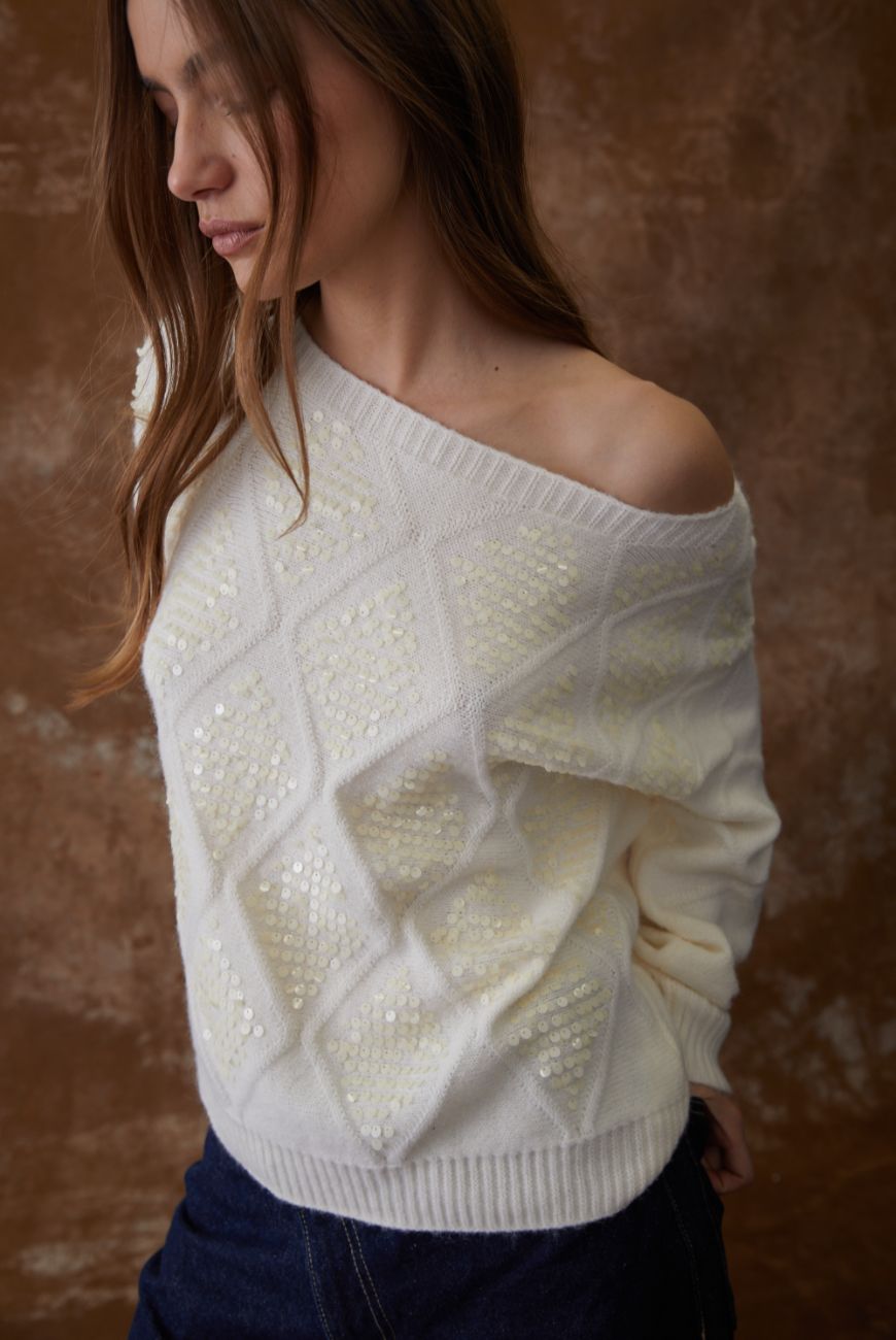 Sweater Confort Luna Con Lentejuelas