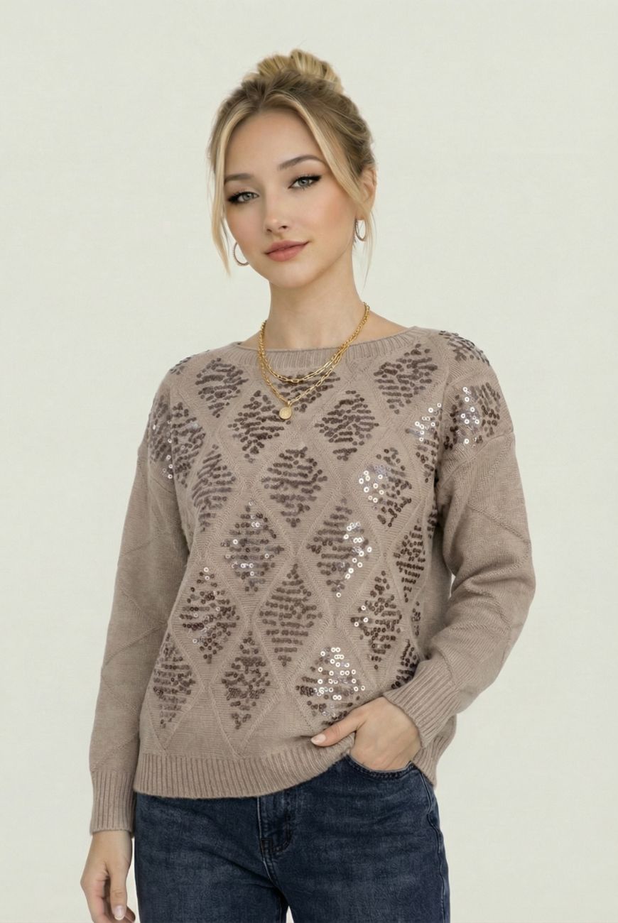 Sweater Confort Luna Con Lentejuelas