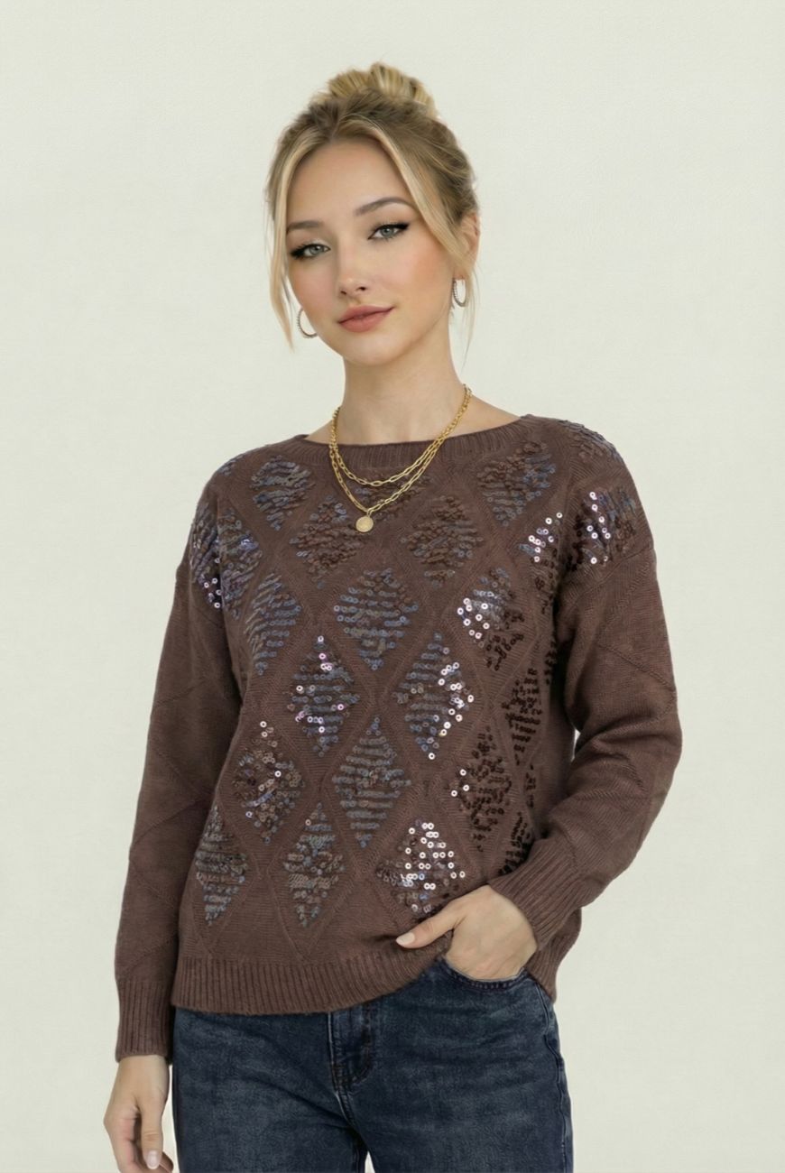 Sweater Confort Luna Con Lentejuelas