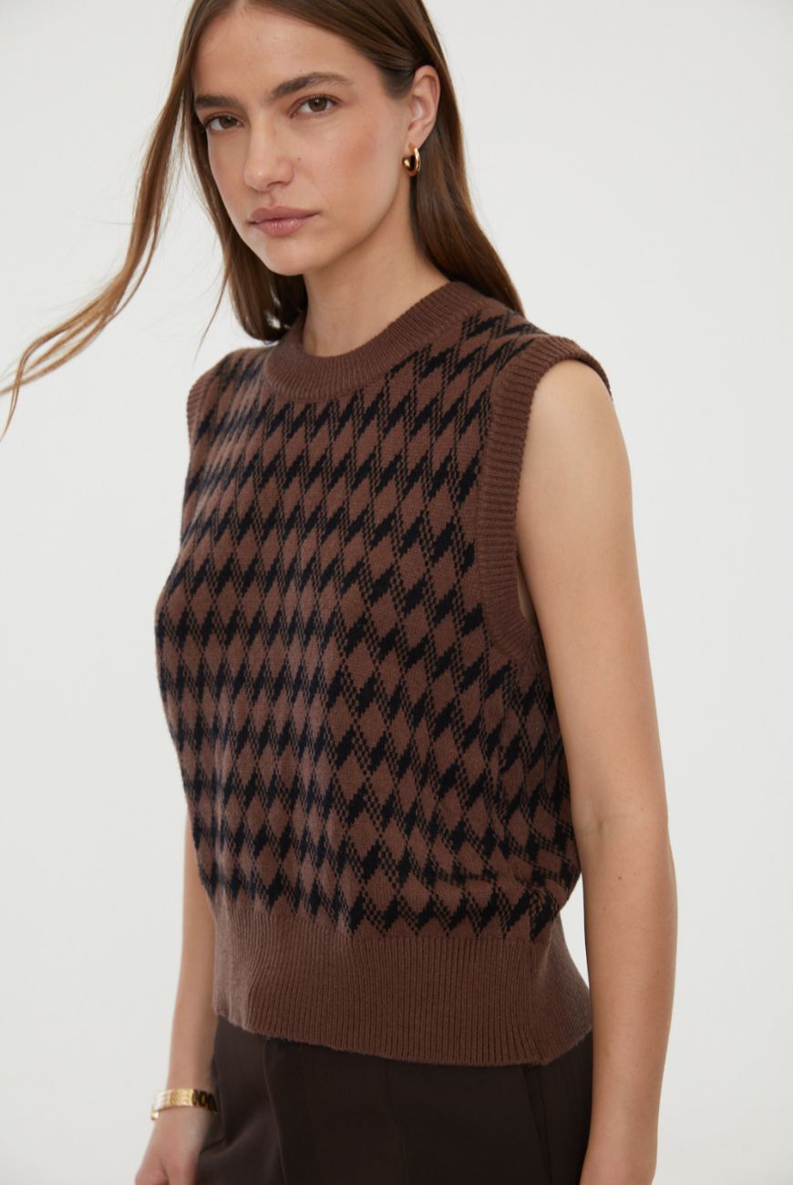 Chaleco Rombo Cuello Redondo