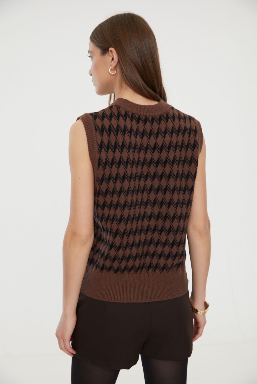 Chaleco Rombo Cuello Redondo