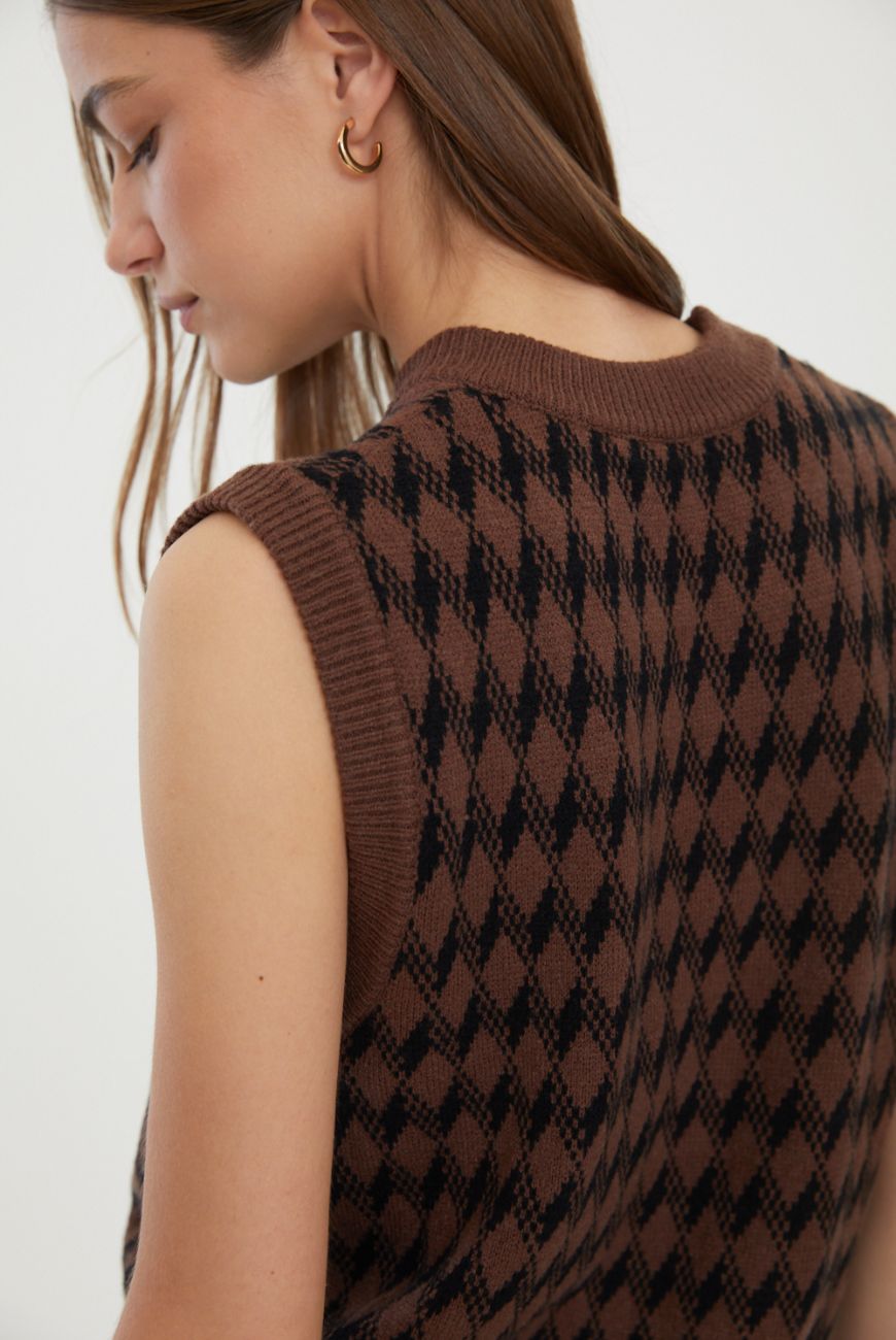 Chaleco Rombo Cuello Redondo