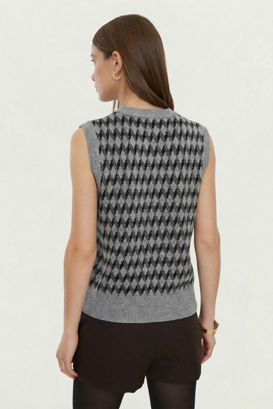 Chaleco Rombo Cuello Redondo